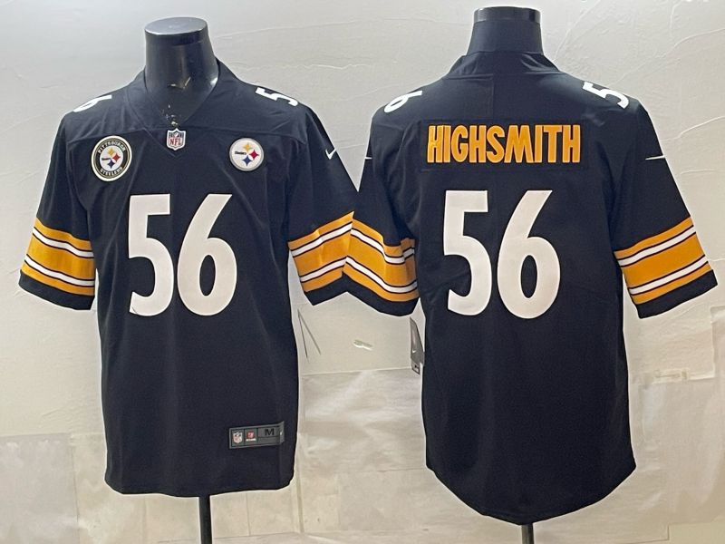 Men 2026 Pittsburgh Steelers #56 Highsmith Black Nike Limited NFL Jersey 05